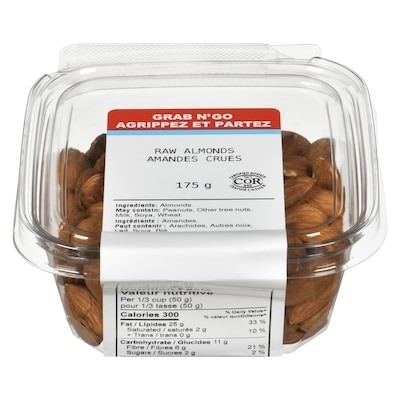 Johnvince Foods Raw Almonds 175 g, $2.86/100g