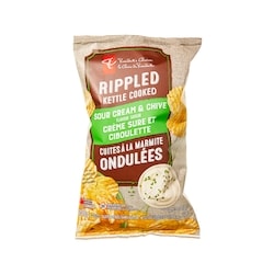 President's Choice Rippled Kettle Cooked Sour Cream & Chive Flavour Potato Chips 200 g, $1.25/100g