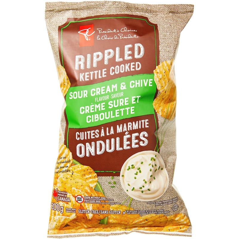 Rippled Kettle Cooked Sour Cream & Chive Flavour Potato Chips