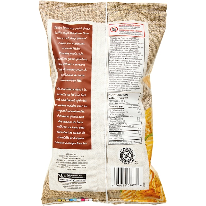 Rippled Kettle Cooked Sour Cream & Chive Flavour Potato Chips