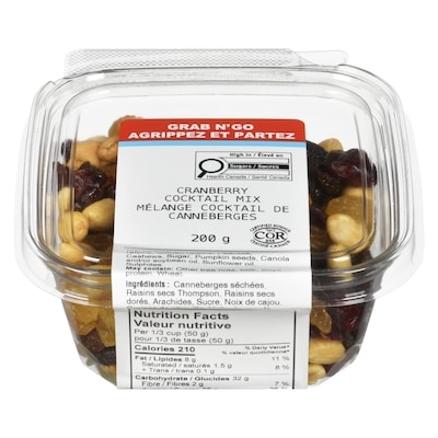 Johnvince Foods Mélange cocktail de canneberges 200 g, 2,50 $/100g