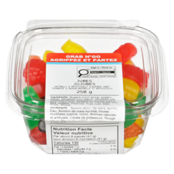 Johnvince Foods Friandise à saveur naturelle et artificielle jujubes 250 g, 1,20 $/100g