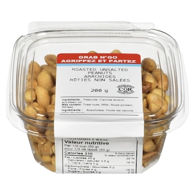 Johnvince Foods Roasted Unsalted Peanuts 200 g, $1.50/100g
