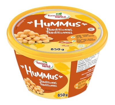 Fontaine Santé Houmous traditionnel 850 g, 1,53 $/100g