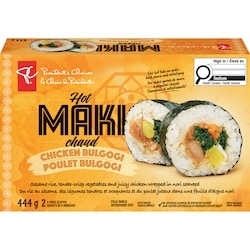 President's Choice Chicken Bulgogi Hot Maki 444 g, $2.03/100g