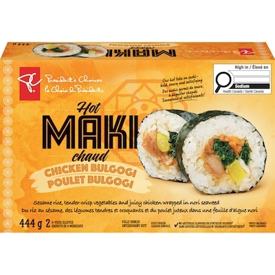 President's Choice Chicken Bulgogi Hot Maki 444 g, $2.03/100g