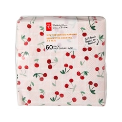 President's Choice 3 Ply Beverage Napkins 60 Pack - Cherries 60 ea, $0.08/1ea