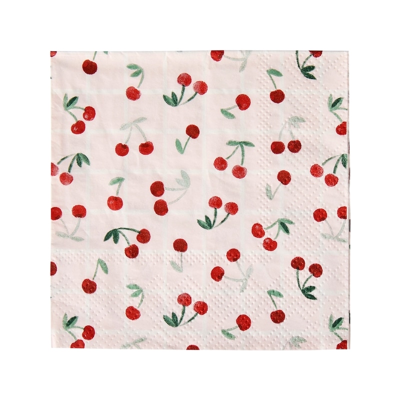 3 Ply Beverage Napkins 60 Pack - Cherries