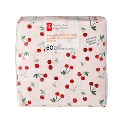 le Choix du Président Lot de 60 serviettes à cocktail à 3 plis – cerises 60 ea, 0,08 $/1ch