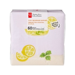 le Choix du Président Lot de 60 serviettes à cocktail à 3 plis – cocktails 60 ea, 0,08 $/1ch