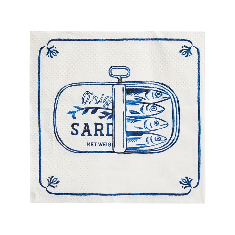 3 Ply Beverage Napkins 60 Pack - Sardines