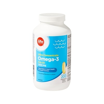 Life Brand Ultra Concentrate Omega-3 Fish Oil 1200 mg 200 Softgels 200 ea, $0.15/1ea