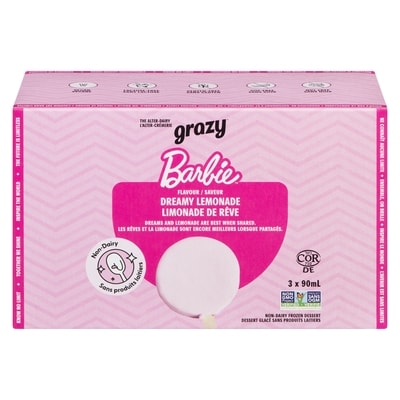 GRAZY Non-Dairy Frozen Dessert Dreamy Lemonade Barbie Flavour 3x90.0 ml, $3.51/100ml