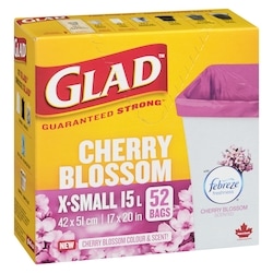Glad Bags Cherry Blossom X-Small 15 L - 52 ea | No Frills Online