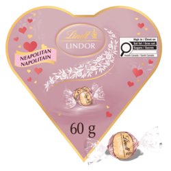Lindt LINDOR Friendship Heart Neapolitan Chocolate Truffles Box 60 g, $8.33/100g