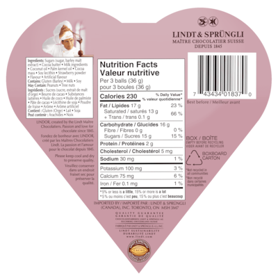 LINDOR Friendship Heart Neapolitan Chocolate Truffles Box