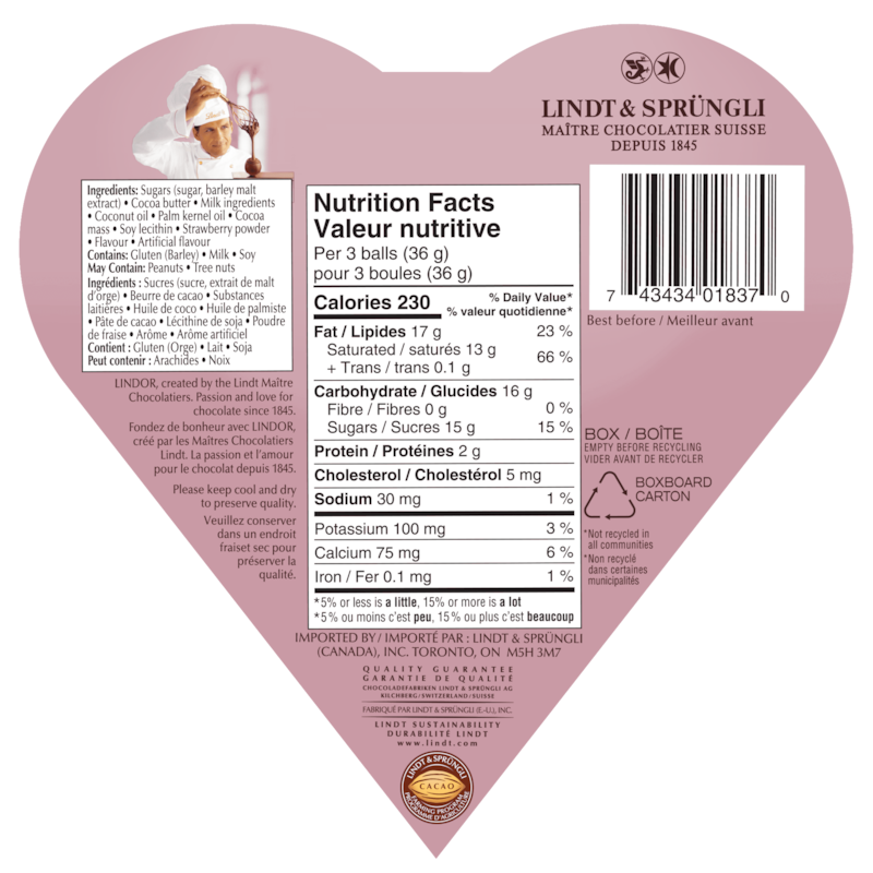 LINDOR Friendship Heart Neapolitan Chocolate Truffles Box