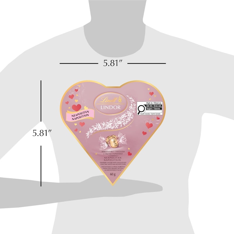LINDOR Friendship Heart Neapolitan Chocolate Truffles Box