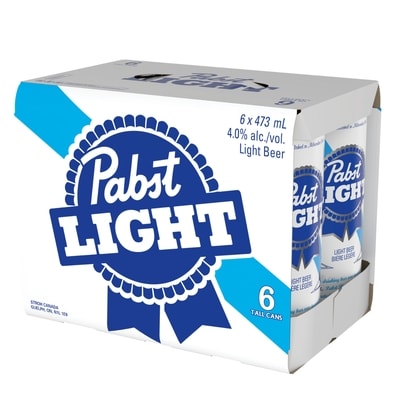 Pabst Light Lager (ID required at pick-up) 6x473.0 ml, $0.49/100ml