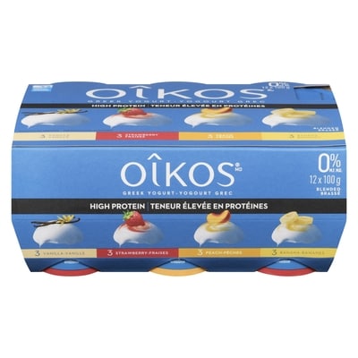 Oikos Yogourt grec 0% m.g. 12x100.0 g, 0,98 $/100g