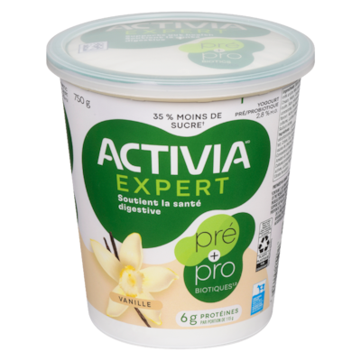 Activia Yogourt pré/probiotique vanille 2.8 % m.g. 750 g, 0,90 $/100g