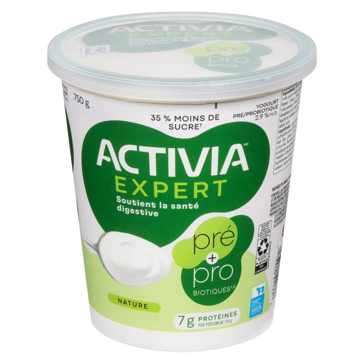 Activia Yogourt pré/probiotique nature 2.9 % m.g. 750 g, 0,80 $/100g