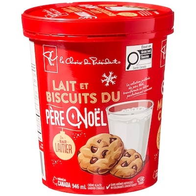 Crème glacée Lait et biscuits du père Noël Bar laitier