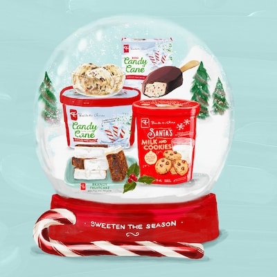 Crème glacée Lait et biscuits du père Noël Bar laitier