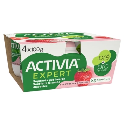 Activia Expert, Yogourt Probiotique et Prébiotique, Fraise 100 g, 4,49 $/100g