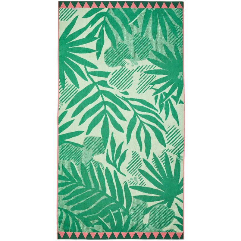 Cotton Beach Towel - Tropical Leaves