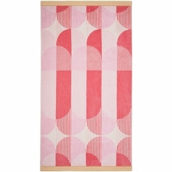 Life at Home Cotton Beach Towel - Pink Geometry 1 ea, $20.00/1ea