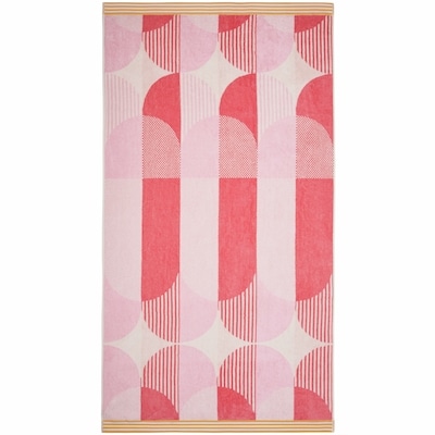 Life at Home Serviette de plage en coton – imprimé géométrique rose 1 ea, 20,00 $/1ch