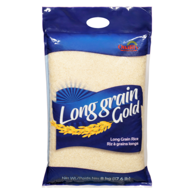 Riz à grain longs 8 kg, 0,20 $/100g