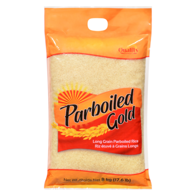 Riz à grains longs étuvé 8 kg, 0,20 $/100g