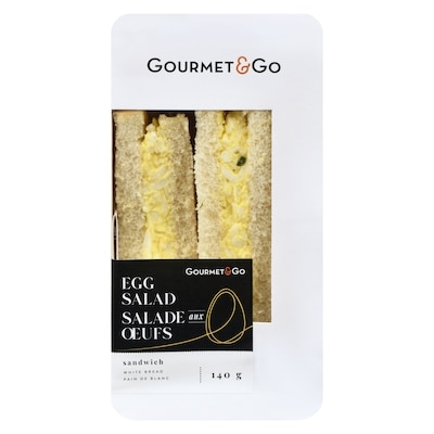 Gourmet & Go Sandwich Egg Salad White Bread 140 g, $4.64/100g