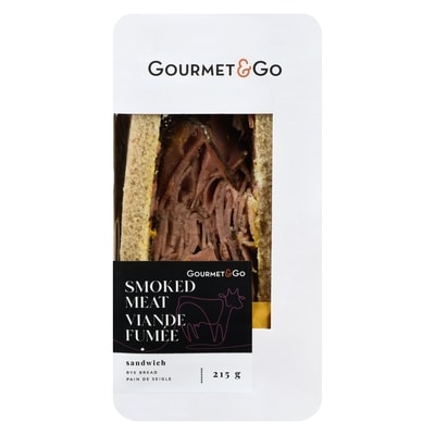 Gourmet & Go Sandwich Smoked Meat Rye Bread 215 g, $4.42/100g