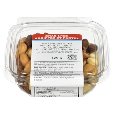 Johnvince Foods Noix mélangées de luxe rôties non salées 125 g, 4,00 $/100g