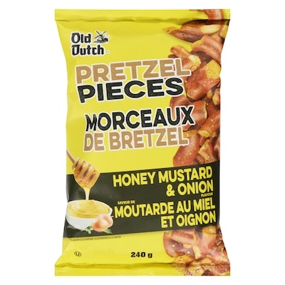 Old Dutch Morceaux de bretzel saveur de moutarde au miel et oignon 240 g, 1,66 $/100g
