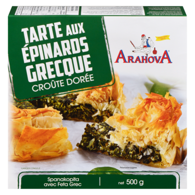 Arahova Tarte aux épinards grecque croûte dorée 500 g, 2,60 $/100g