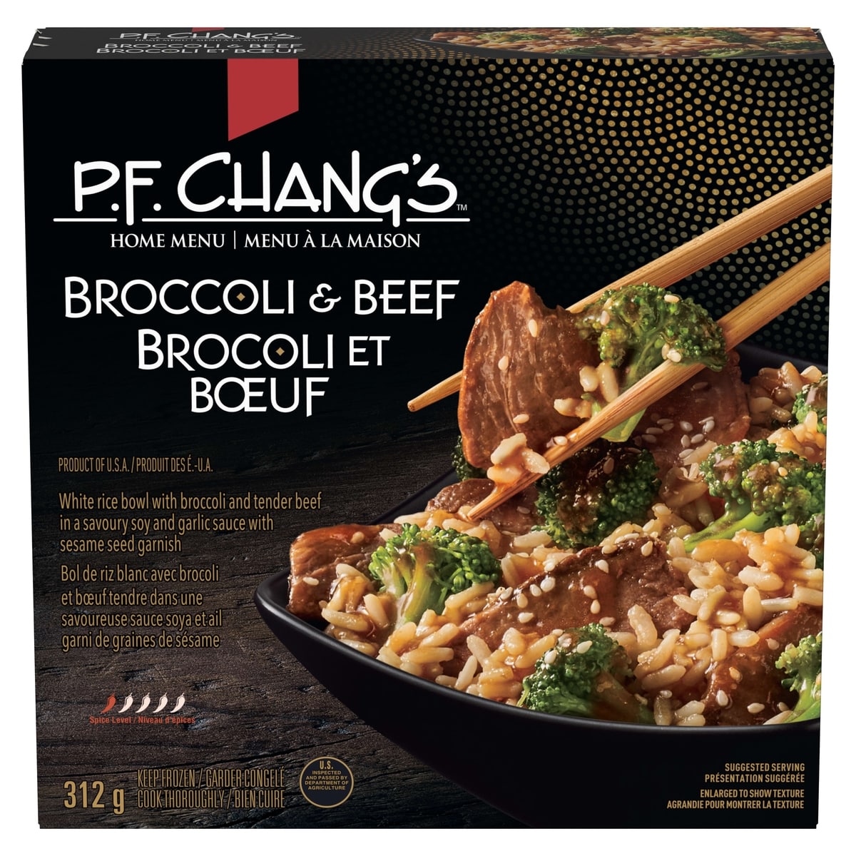 P.F. Chang's Brocoli et bœuf 312 g, 2,88 $/100g