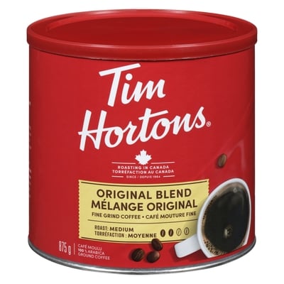 Tim Hortons 100 % Arabica Ground Coffee Fine Grind Coffee 875 g, $3.77/100g