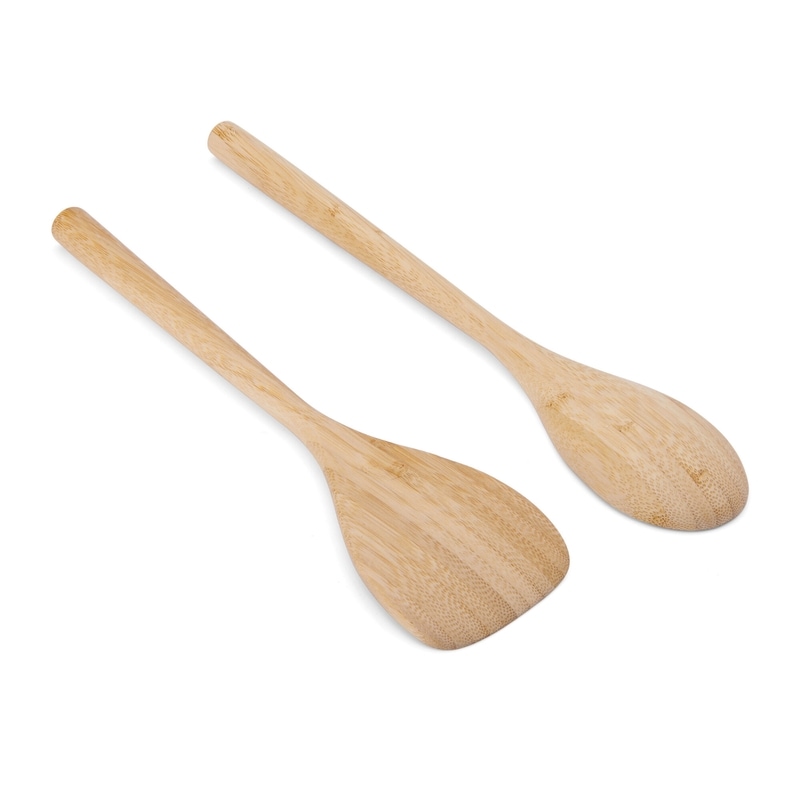 2pack Bamboo Tools, Spoon and Short Turner