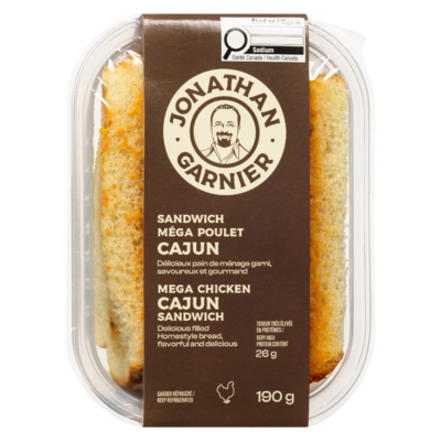 Jonathan Garnier Mega Chicken Cajun Sandwich 190 g, $3.16/100g
