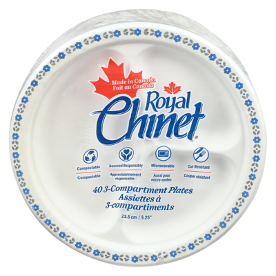 Royal Chinet Assiettes à 3 compartiments 40 ea, 0,27 $/1ch