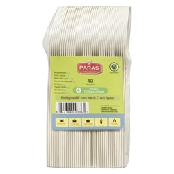 Paras Biodegradable Corn Starch 7 Inch Spoon 1 ea, $4.99/1ea