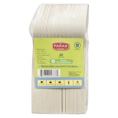 Paras Biodegradable Corn Starch 7 Inch Spoon 1 ea, $4.99/1ea