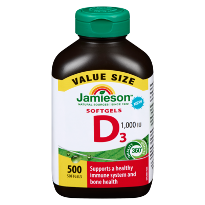 Jamieson Vitamin D Softgel 500 ea, $0.06/1ea
