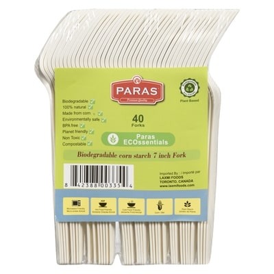 Paras Biodegradable Corn Starch 7 Inch Fork 1 ea, $4.99/1ea