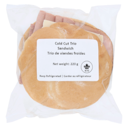 null Cold Cut Trio Sandwich 220 g, $2.73/100g