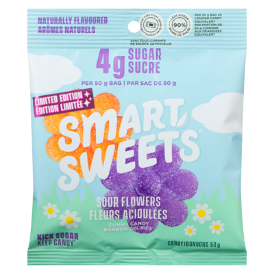 Smart Sweets Candy Sour Flowers Gummy Candy Limited Edition 50 g, $8.00/100g